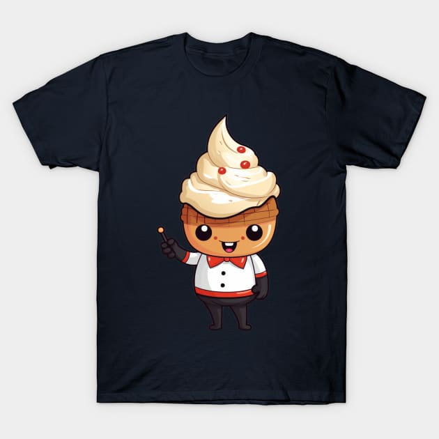 kawaii ice cream cone junk food T-Shirt cute  funny T-Shirt by nonagobich